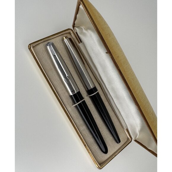 Parker 51 Fountain Pen Set Vintage Box Bejeweled Black - Picture 3 of 7